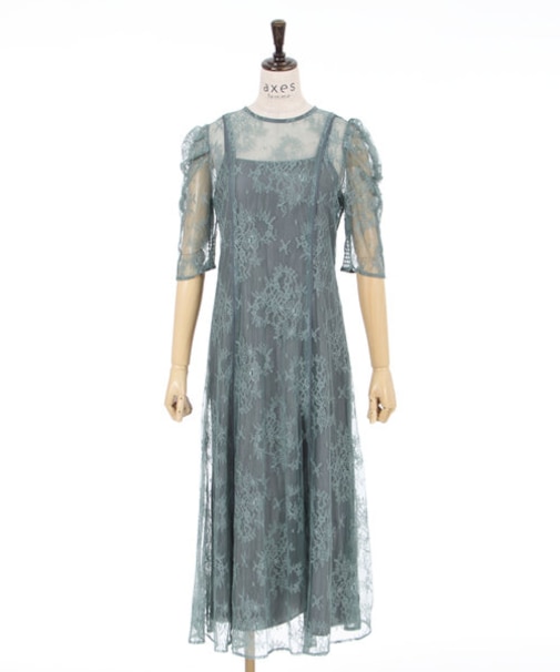 パイピングレースドレス