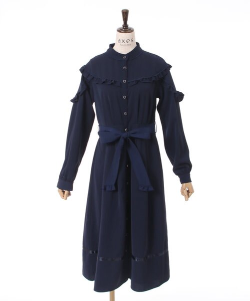 プチフリルロングワンピース｜アクシーズファムの通販｜&mall（アンド