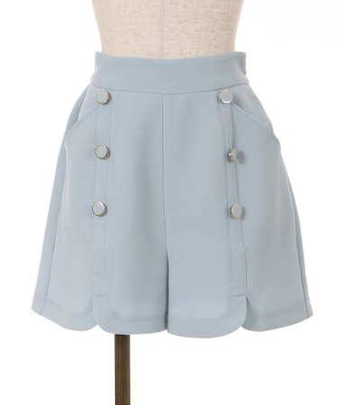 連ボタンキュロットパンツ