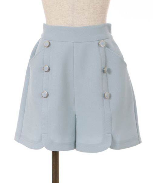 連ボタンキュロットパンツ
