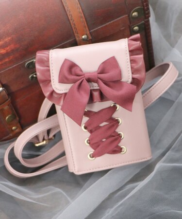 レースアップスマホポシェット