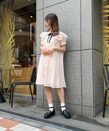 メッセージリボン肩フリルＯＰ