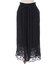 裾レース楊柳ワイドパンツ
