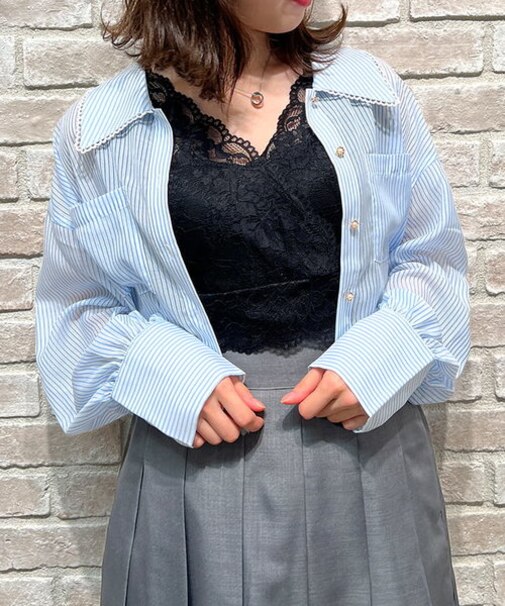 シアークロップドシャツ