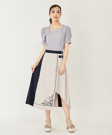 刺繍入バイカラーアシメＳＫ