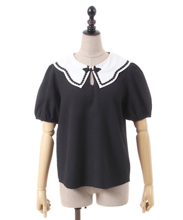 スカラップ襟チャイナ釦ＢＬ