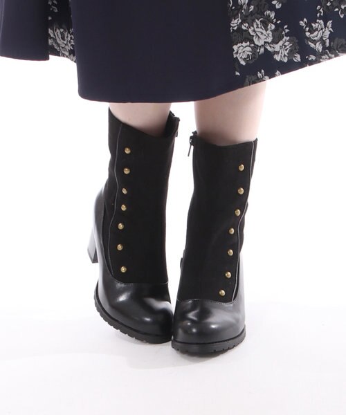 連ボタン配色ブーツ｜アクシーズファムの通販｜&mall（アンドモール