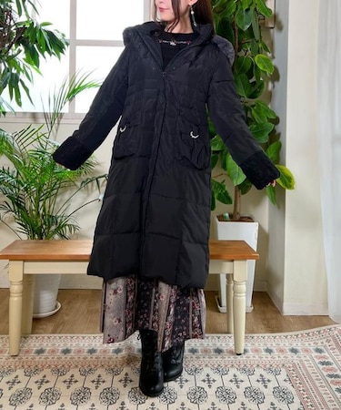 リボンポケットダウンコート