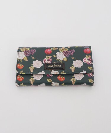 フルーツモチーフ柄長財布