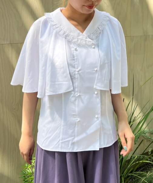 ケープ風ブラウス