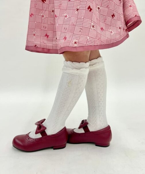 ト音記号ラメ刺繍ハイソックス