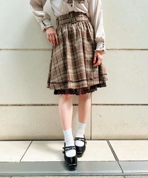 ベルト付クラシカルスカート｜アクシーズファムの通販｜&mall