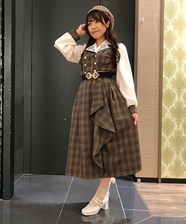 襟刺繍ドッキングワンピース｜アクシーズファムの通販｜&mall（アンド  