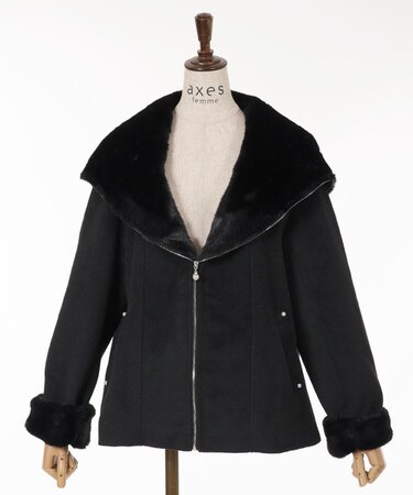 ファー付ショートコート