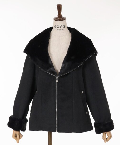 ファー付ショートコート