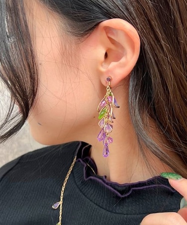 藤の花モチーフイヤリング｜アクシーズファムの通販｜&mall（アンド 
