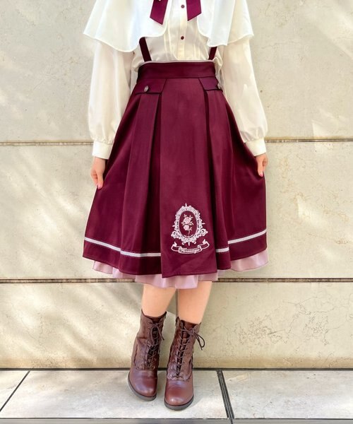 オーナメント刺繍サス付きスカート｜アクシーズファムの通販