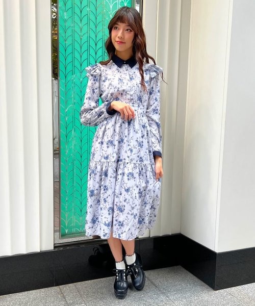 ファム バイカラースムースポロワンピース[品番：IGAW0006729]｜axes