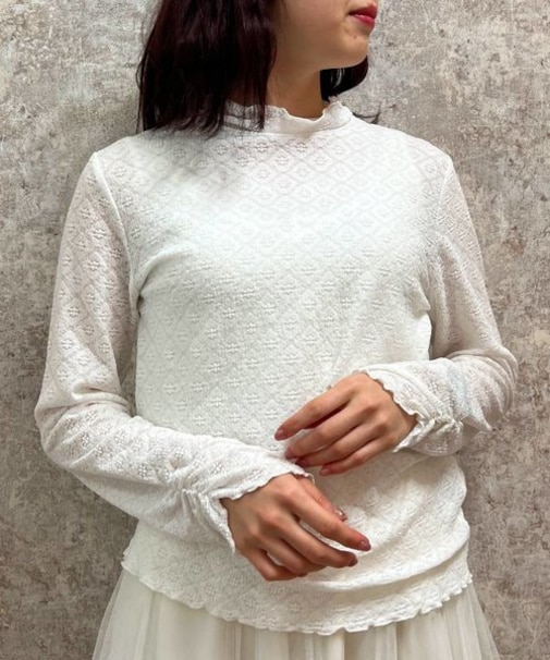 花×ダイヤ柄シアーインナー