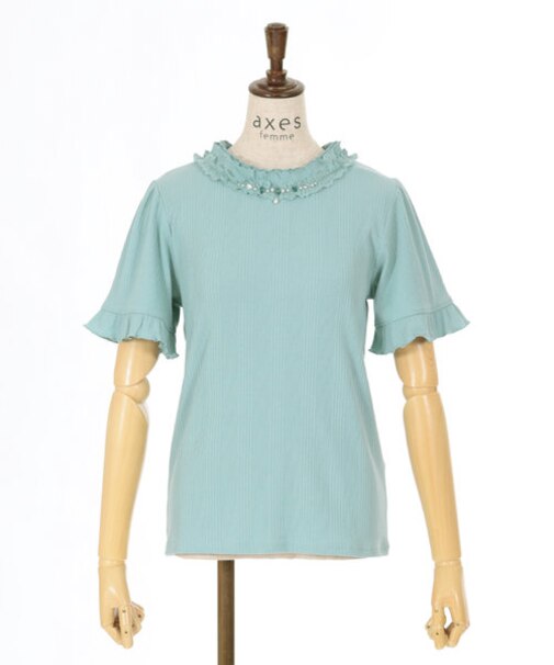 吸水速乾フリルビジュープルオーバー