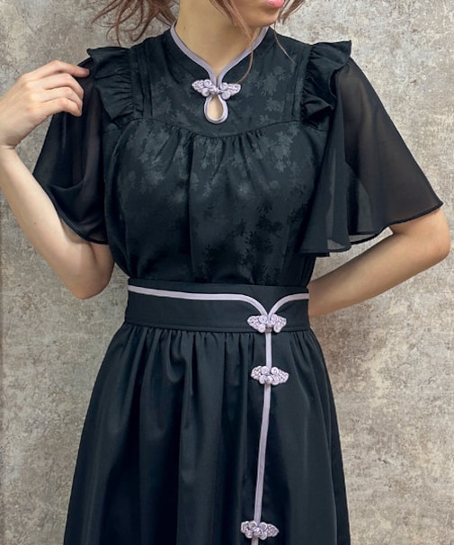 オリエンタルチャイナジャガードブラウス