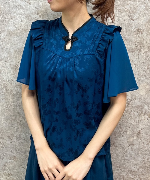 新品タグ付アクシーズファムシャルミエールChalmiere和風ブラウス★パープル 和風ブラウス | Chalmiere │ axes femme onlineshop