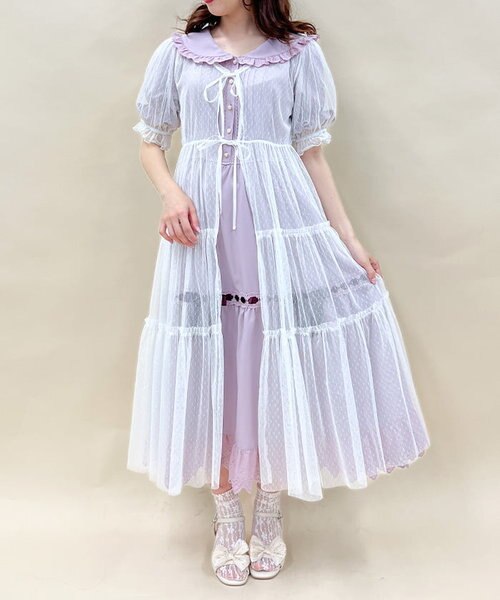 alice auaa フリルロングカーディガン alice auaa フリルロングカーディガン