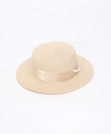 パール付ストローハット