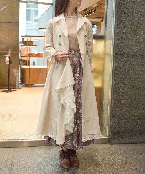 値下　新品フォクシーADEAM アディアム スプリングコート トレンチ ADEAM FOXEY フォクシー エバーグリーン トレンチ コート