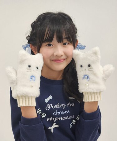 ふわふわファーねこミトン