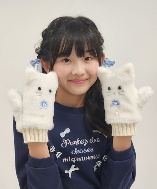 ふわふわファーねこミトン