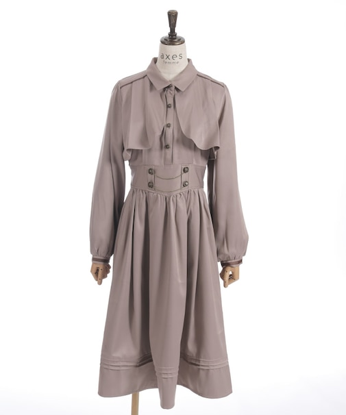 ハイウエストフラシワンピース