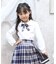チェックリボンブラウス