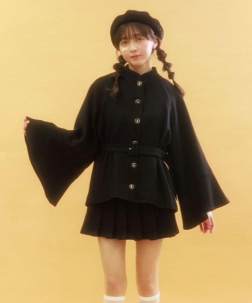 ケープ風フレアスリーブコート
