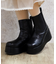 薔薇エンボス厚底ブーツ