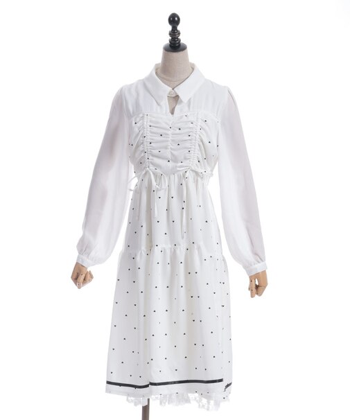 ハートドットビスチェ切替ワンピース