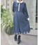 スカラップ刺繍バイカラーワンピース
