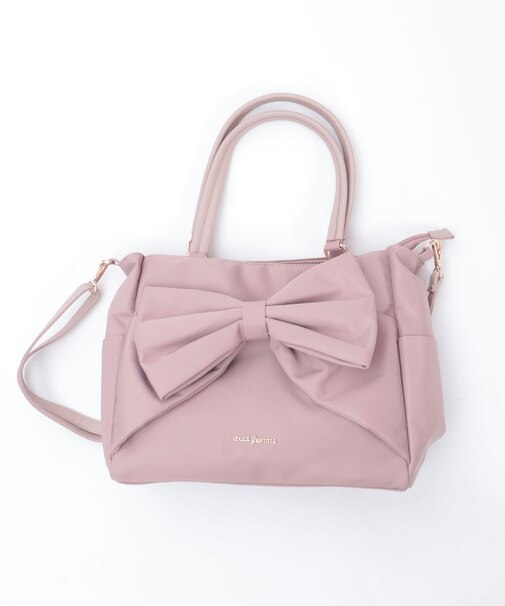 リボン付撥水ナイロントート