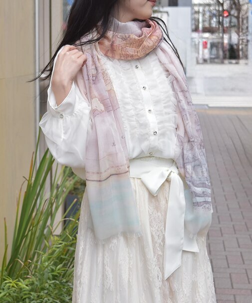 シースケイプ柄ストール