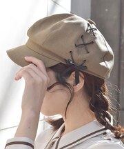 サイド編み上げキャスケット