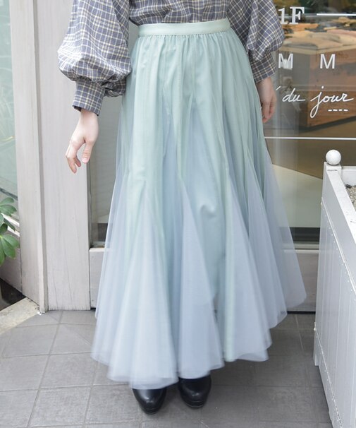 グラデーションチュールスカート