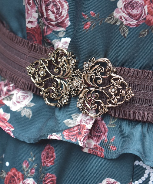 花装飾クラシカルゴムベルト