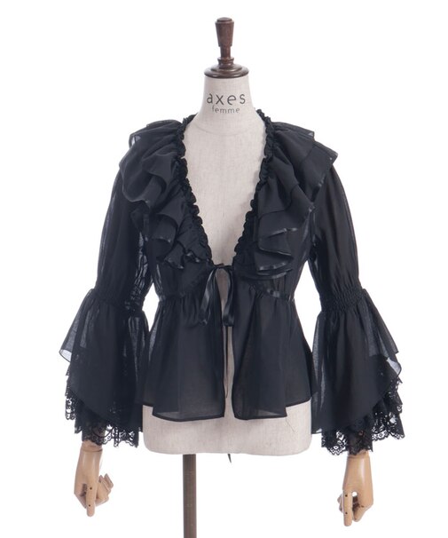 レース袖フリルボレロ