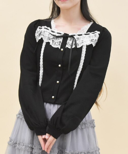 レースデザインカットプルオーバー