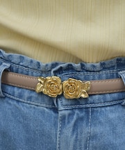 ローズバックル細ベルト