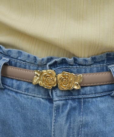 ローズバックル細ベルト