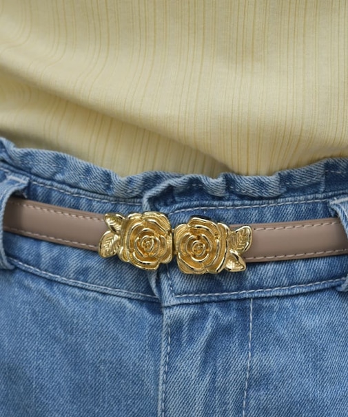 ローズバックル細ベルト