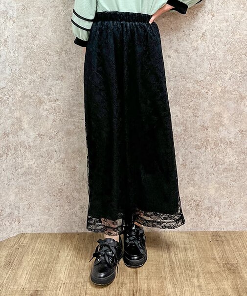 チュールプリーツフレアパンツ