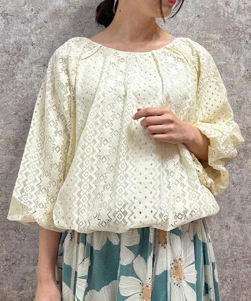 総レースバルーンプルオーバー