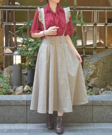 フリルサス付ハイウエストスカート